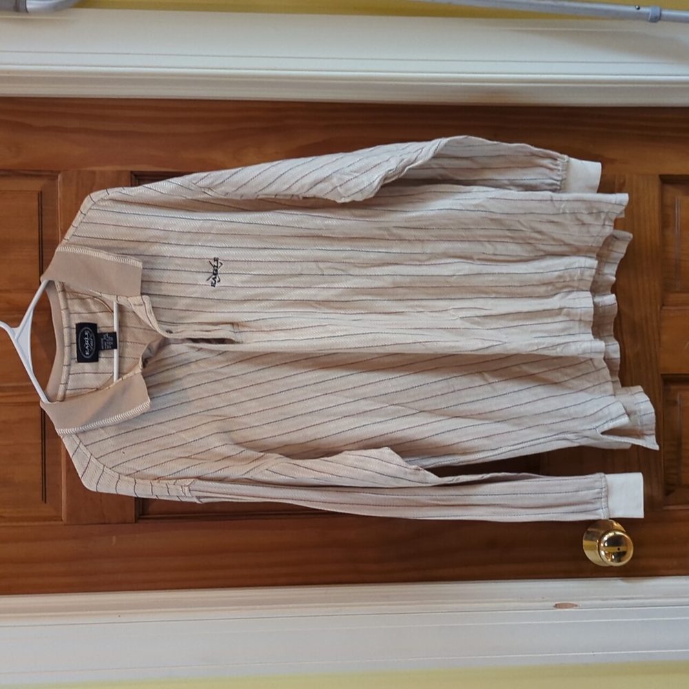 Men's long sleeve striped golf shirt